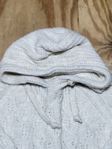 Abercrombie & Fitch Chunky Wool Blend Cozy Cableknit Hoodie Sweater Knit @i3 - Picture 9 of 10