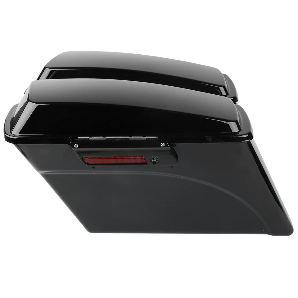 Bolsas de sillín duras negras vívidas llaves de cierre + soportes de conversión Softail para Harley Foto 3 de 4