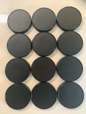 89 mm, 89/400 Black Plastic Ribbed Caps HDPE unlined Lot of 12 by Omega