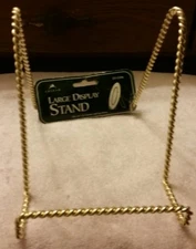 Metal Display Stands Large Size (2) Fits Items 14" Twisted Gold/Brass Tripar NEW