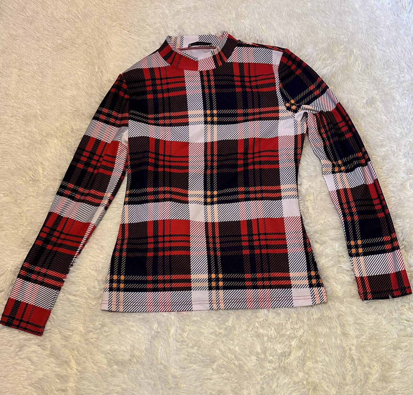 Women's Casual Plaid Long Sleeve Slim Fit Printed Blouse T-shirt - Multicolor