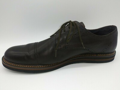 Zanzara Uccello Leather Cap Toe Derby Size 11.5 Zanzara Uccello Brown Leather Cap Toe Derby Blucher Shoes  main image 2