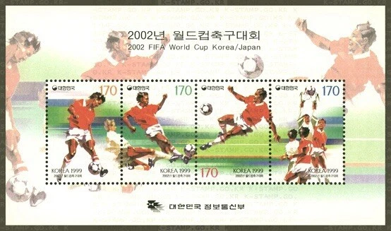 1998-1999 Copa do Mundo FIFA Coreia Japão, Coreia MNH 2 folhas Souvernir - Imagem 3 de 3