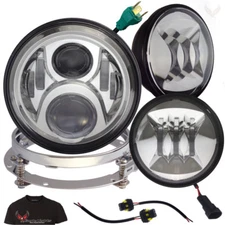 Eagle Lights Chrome Gen 2 7" LED Headlight Kit w/ Fog Lights and Adapter Ring