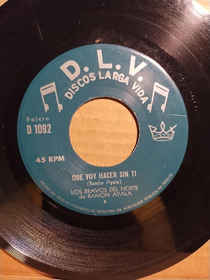 Tejano Tex/Mex 45 Los Bravos Del Norte Ramon Ayala La Pura Mana DLV D1092 - Image 4 of 4