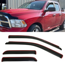 In-channel Window Visors Sun Vent Rain Guard Fit Ram 1500 Extended Cab 2009-2018