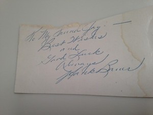 NEW YORK YANKEE FORMER PLAYER HANK BAUER PERSONALIZED AUTOGRAPH