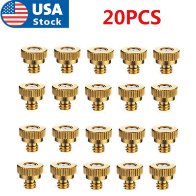 20PCS Brass Misting Nozzles for Garden Sprinkler Mister Outdoor Cooling System