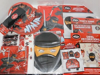 AMSCAN Ninja Birthday Party Plates Napkins Swirl Decorations Confetti