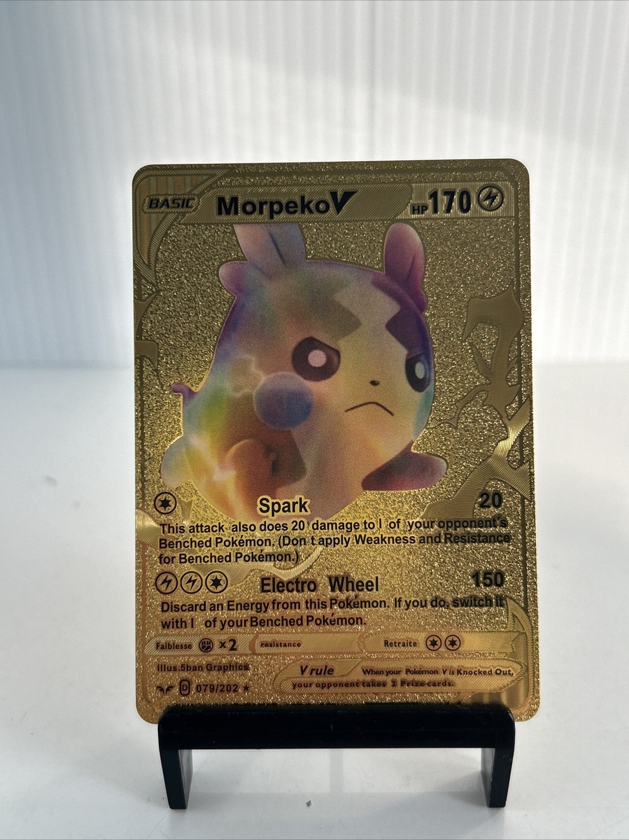 Morpeko V Gold Toned Foil Pokemon Card Fan Art Display Card HP170