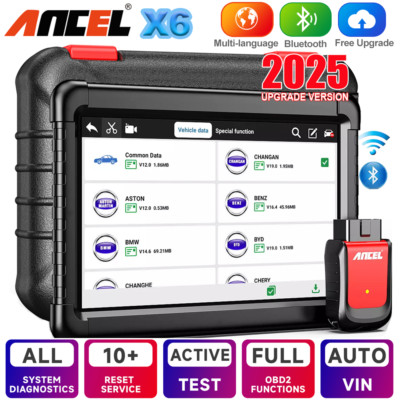 2025 Ancel X6 KFZ OBD2 Diagnosegerät Auto Scanner Alle System ABS SRS EPB DPF Öl