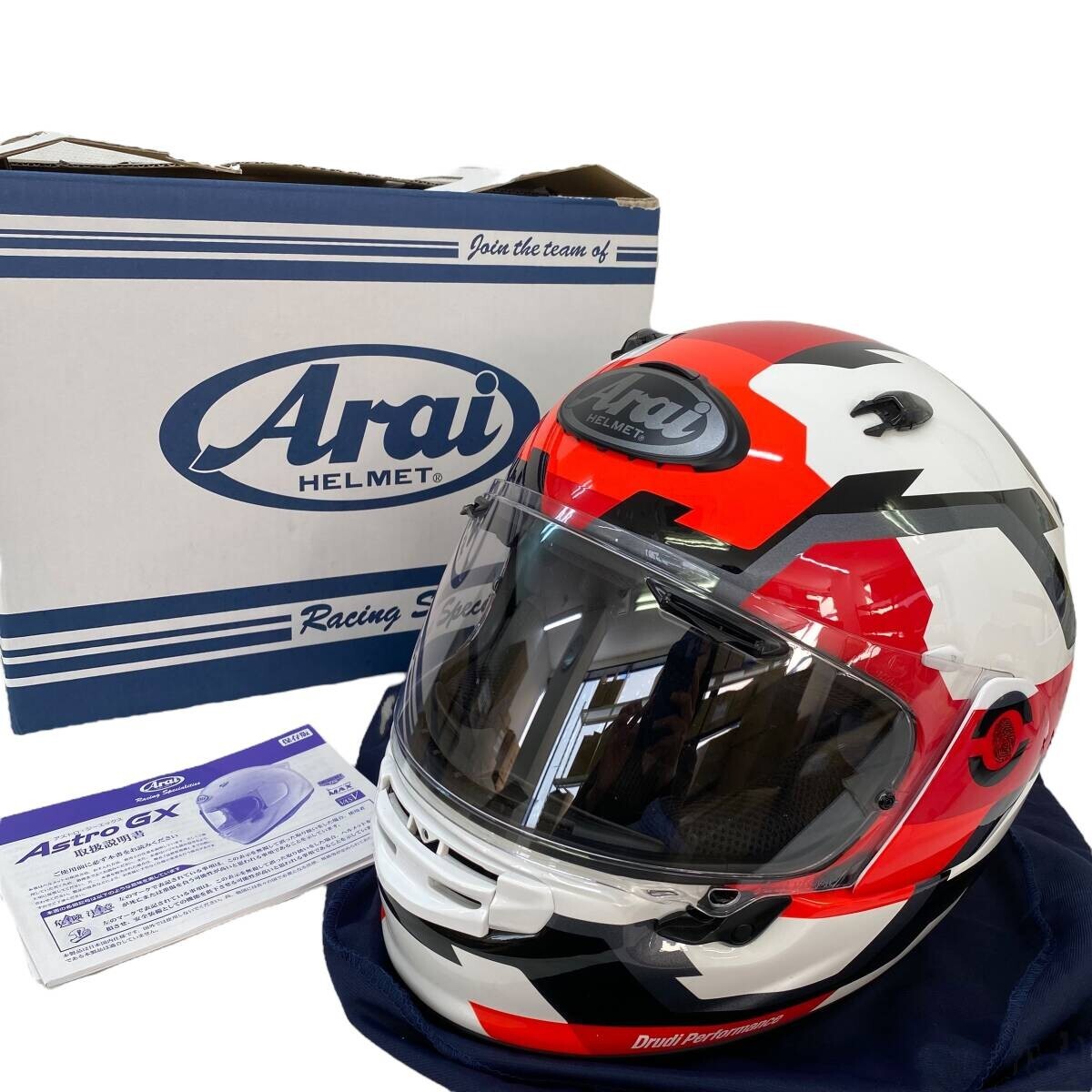 Arai Full Face Helmet ASTRO GX FACE White/Red Size:L From Japan