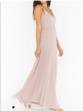 Show Me Your Mumu Bridesmaid dress Jenn Maxi Soft Beige Small New 