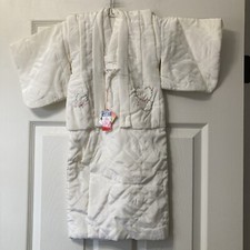 VTG Children’s Authentic Kimono Teijin Limited Quilted White Pink Roses New