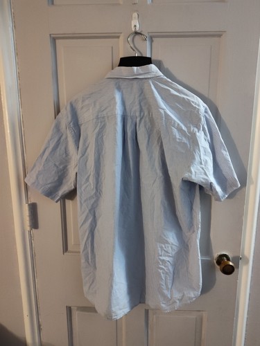 Camisa de vestir Club Room para hombre talla 16/L azul a rayas con botones - Imagen 3 de 3