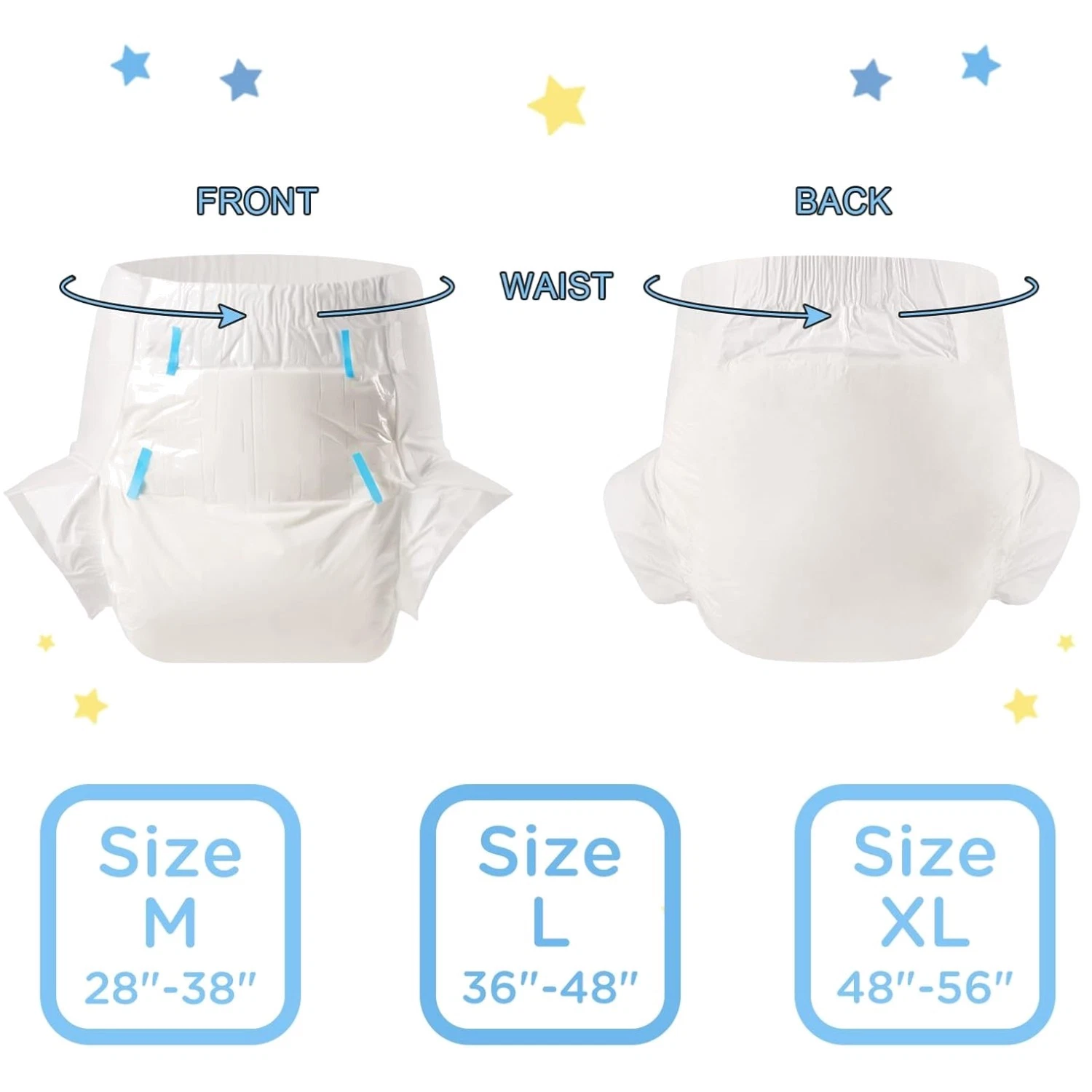 White Disposable Diapers X-Large 48"-56"^-
