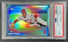 MIKE TROUT PSA 9 2013 TOPPS CHROME #1 SLIDING BLUE REFRACTOR 159/199 ANGELS