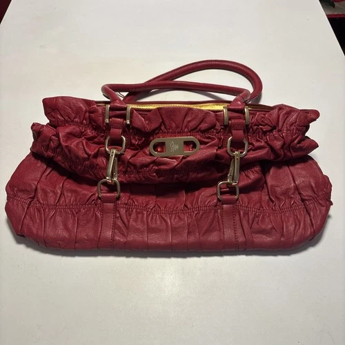 Joy Mangano Burgandy Tufted Designer Drop Bag Purse NWT