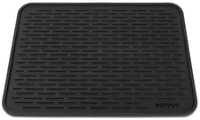 XXL 24"x18" Large Black Dish Silicone Drying Mat and Trivet - Dishwasher Safe...