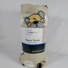 Mainstay Dogs In Scarves Fleece Throw Blanket Multicolor Size 50 X 60