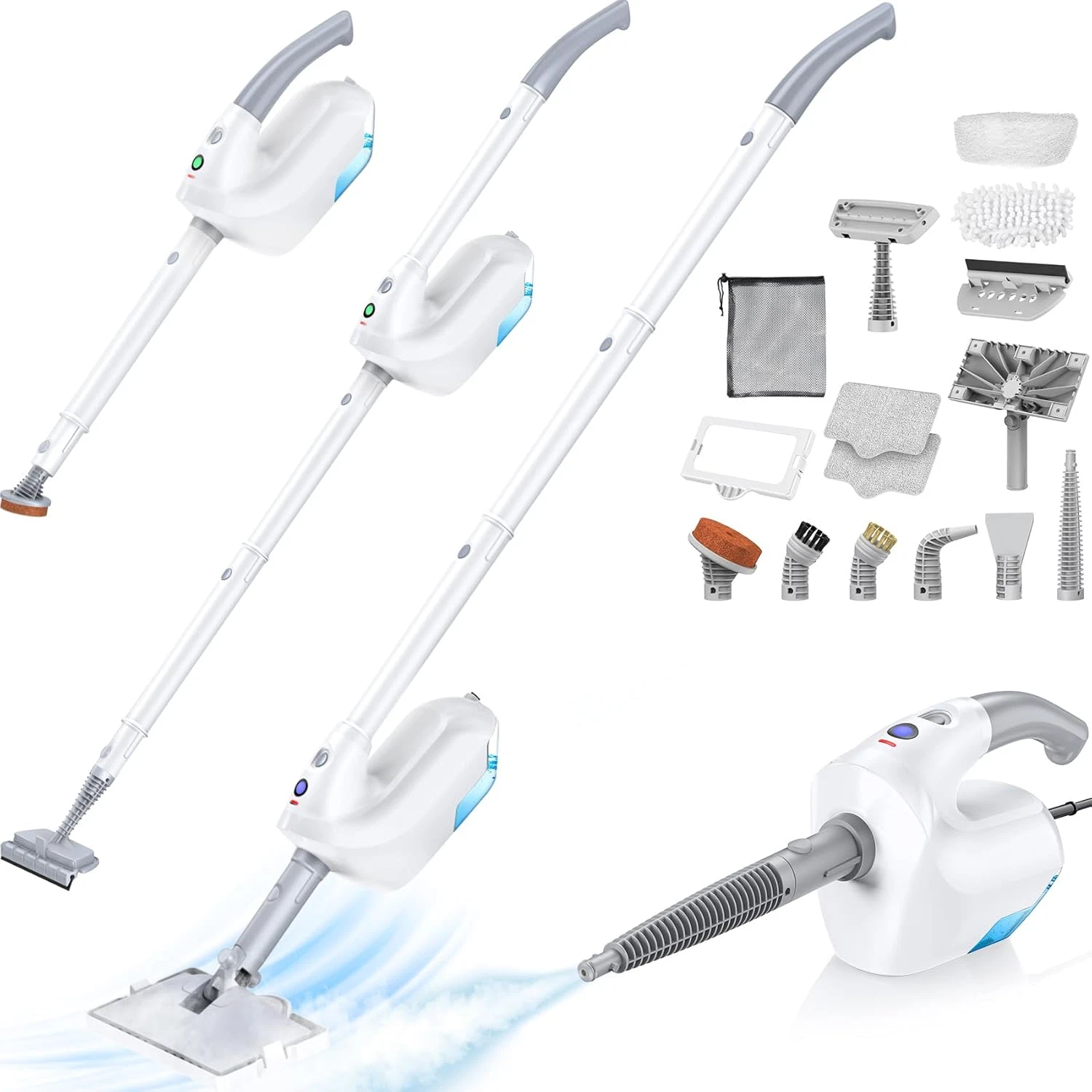 10-in-1 Steam Mop & Handheld Steamer for Home Cleaning - Fast Heat-Up