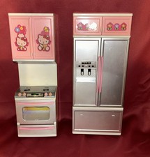 Hello Kitty Toy Kitchen Play Set Pieces Refrigerator Stove Rare Find