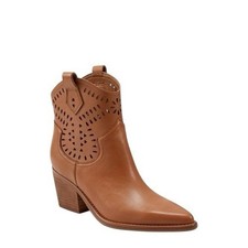 NEW Marc Fisher LTD Elyma Pointy Toe Block Heel Dress Booties 7 Brown