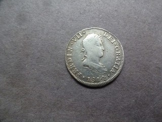 Mexico 2 Reales 1814/3 RARE Actual Yonaka Book Plate Coin