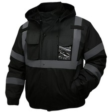 DPSAFETY Safety jacket for men,Reflective high Visibility Hooded jacket,Hi-Vi...