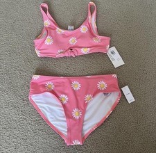 Old Navy Girls XL 14-16 Pink Floral Tank Bikini 2-Piece Swim Set