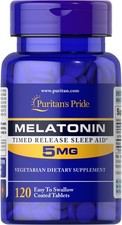 Puritan's Pride Melatonin 5 mg Timed Release - 120 Tablets