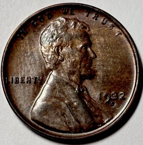 1932-d LINCOLN CENT AU /UNC. Totally Original!!!