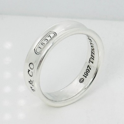 Size 12.5 Tiffany & Co 1837 Ring Concave Mens Unisex in Sterling