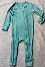 Kyte Baby Aqua Robin Bamboo Footless Romper Zipper Pajama Baby 18-24 m Twins?