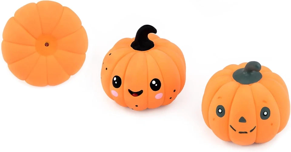 Juego interactivo de 3 piezas de juguete de látex calabaza divertido de 2,4" para perros pequeños Foto 3 de 4