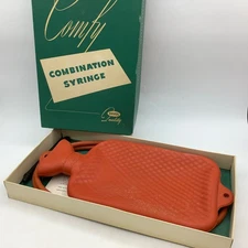 Vintage Comfy Combination Syringe Hot Water Bottle Enema Douche Bag Set