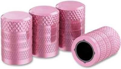 Tire Valve Stem Caps, Pink, 4 pcs/Pack, Anodized Aluminum 4pcs, Pink