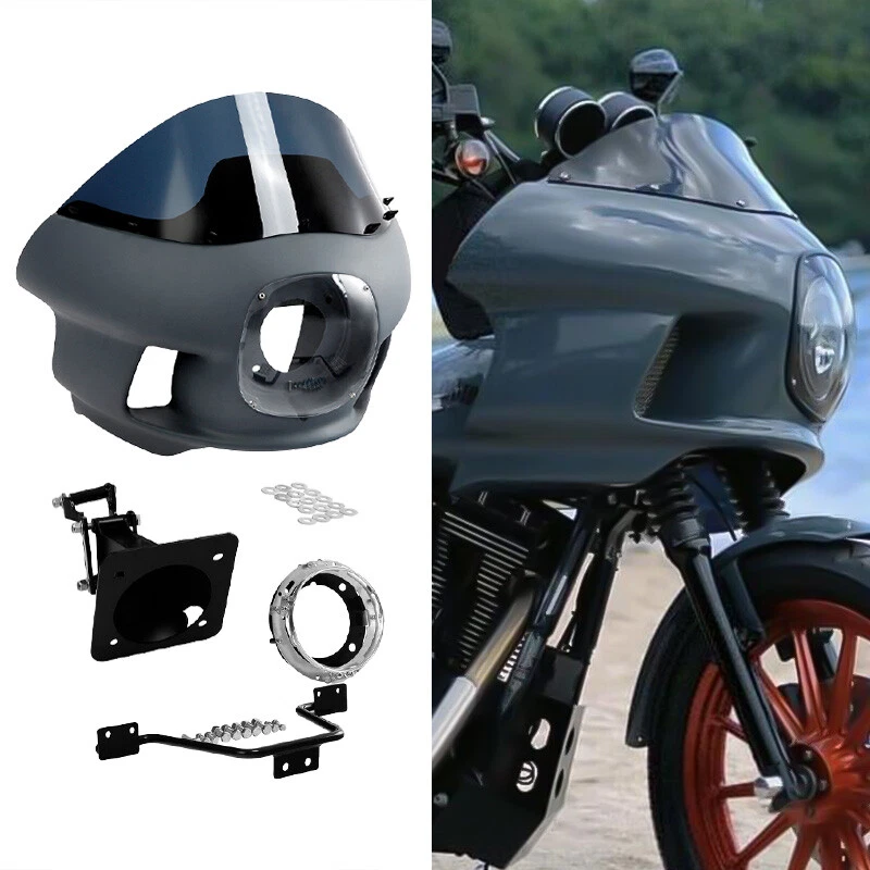 Front Fairing Upper Cowl 7" Headlight & Mounts Kit For Harley Softail 2018-2024 - Image 4 of 4