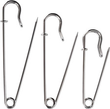 Bulk Pack of 20 Heavy-Duty Safety Pins Assorted Sizes 2", 3", 4" Extra-Stu