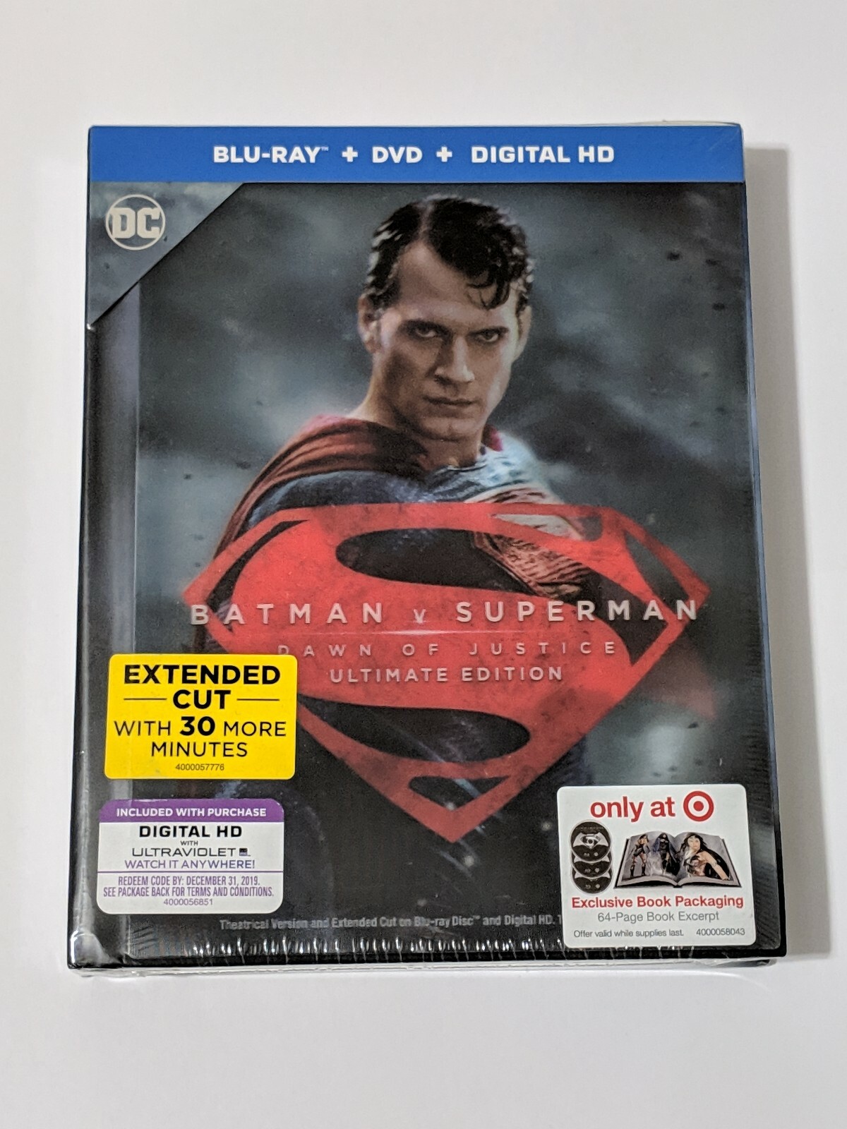 Batman V Superman Blu Ray Dvd Hd Digital Target 3d Lenticular Digibook For Sale Online Ebay