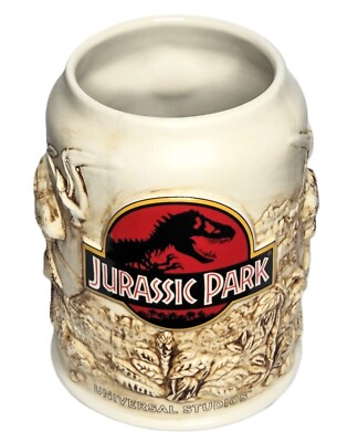 UNIVERSAL STUDIOS FLORIDA JURASSIC PARK BIERKRUG GROSS KERAMIK FOSSIL GRAB KRUG