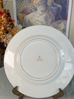 GUCCI ミニ皿 Vintage Gucci Chintz Black Ceramic Floral Decorative plate 12.5