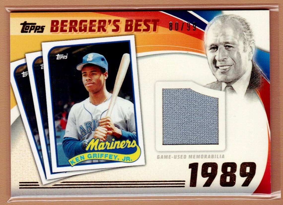 Ken Griffey Jr Topps Berger's Best Game Used jersey /99 1989