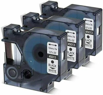 Dymo Compatible Tape D1 45013 Black on White 12mm Dymo Label Manager 160 280