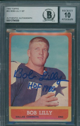 1963 Topps #82 Bob Lilly Beckett Authentic Signed Auto 10 *4300