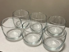 (6) Crisa Glass plain clear 11.2oz Roly Poly Tumblers 6130-000