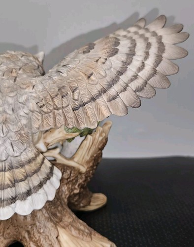 Homeco Home Interiors Sheltering Wings Screech Owls 8¼" Tall Porcelain *READ* - Picture 14 of 16