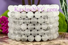 Wholesale 6 Pcs Natural Quartz 8mm 7.5” Crystal Healing Stretch Bracelet