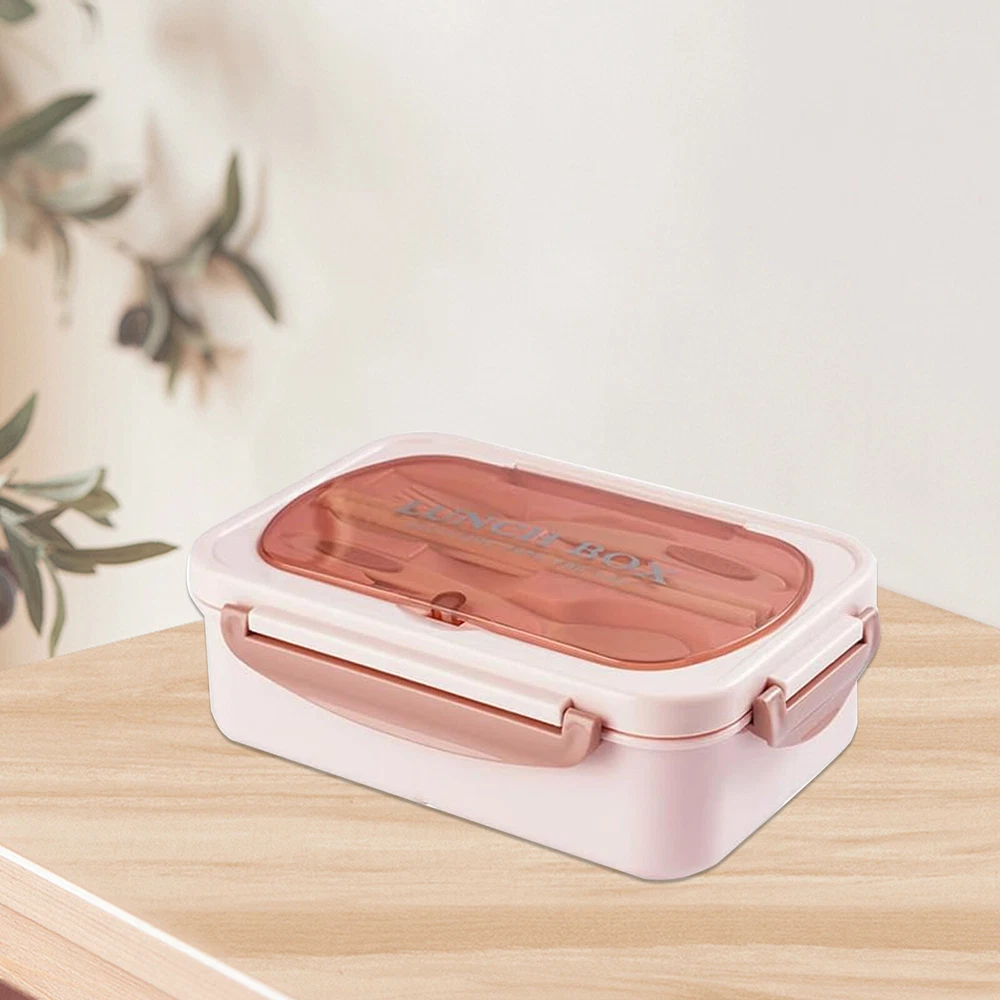 Adult Bento Box Lunch Food Box Container with 3 Compartments & Utensils BPA Free