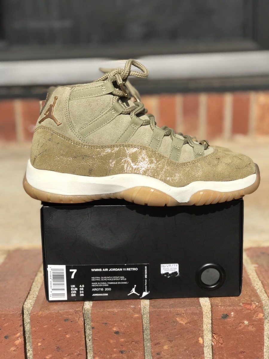 jordan 11 olive lux on feet